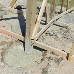 Bonding a Pole Barn Post in Concrete