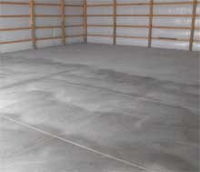 wet concrete floor