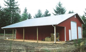 Pole barn with sideshed