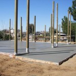 Concrete slab in a pole barn