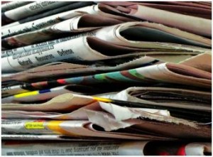 stack of newspapers