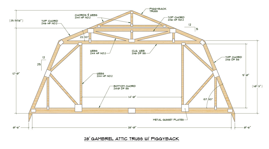 Truss - Piggyback Dimensions & Drawings